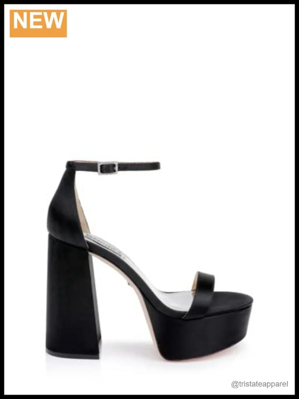 Platform Block Heel Stiletto Ankle Strap Leather Party Sandal